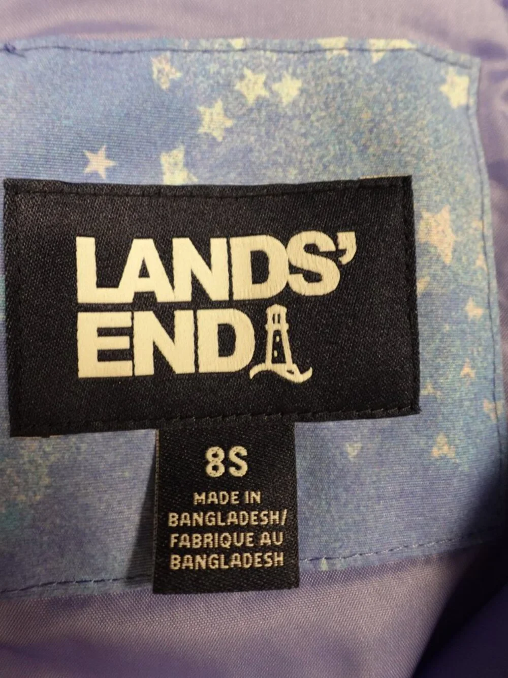 Lands' End Squall Iron Knee Snow Bibs Girls 8 Slim Blue Winter Ski Pants
